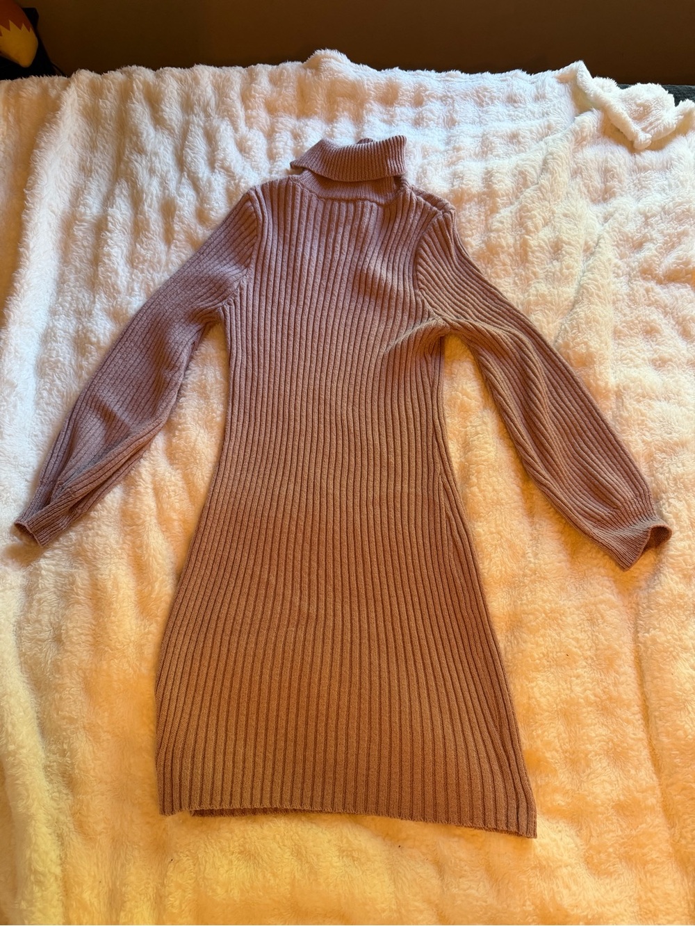 SHEIN Ribbed Midi Sweater Dress in Blush